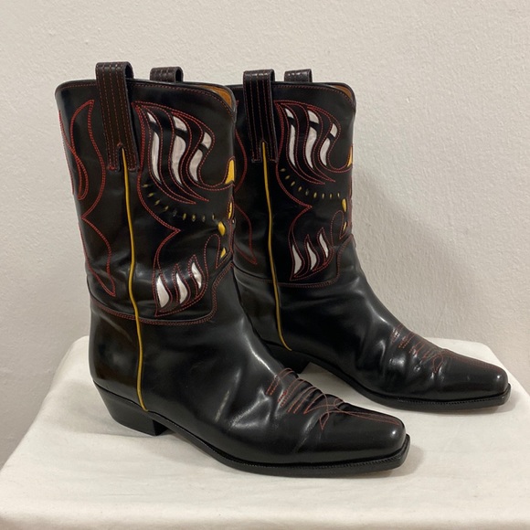 Donald J. Pliner leather cowboy boots, size 38.5 (8.5) - Picture 1 of 12